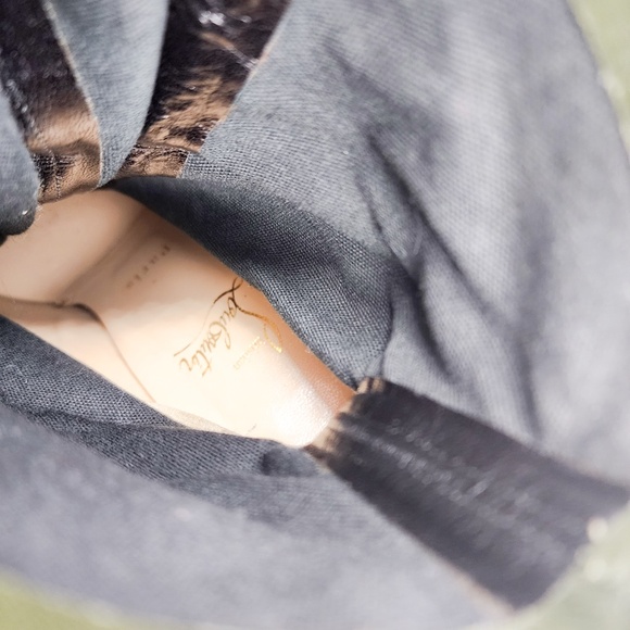 Christian Louboutin Green Napolean Wool Felt Ankle Boots Heels EU 37 - Picture 7 of 10